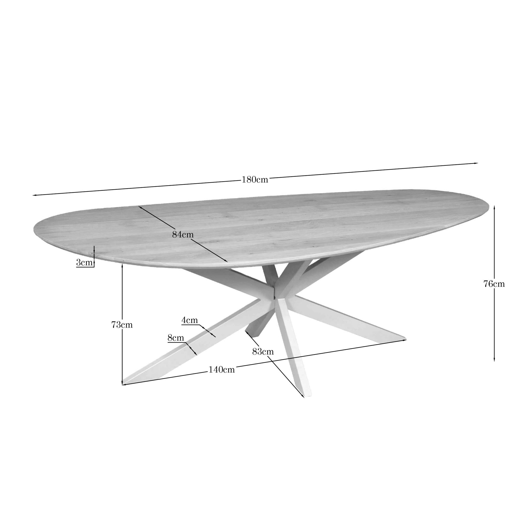 Eettafel Cloud | Eiken blad | Matrixpoot zand