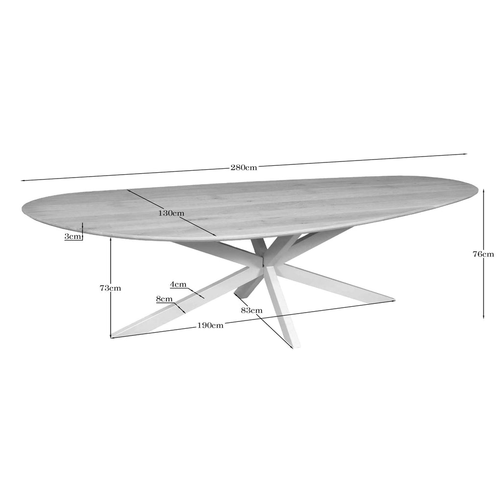 Eettafel Cloud | Organisch eiken | Matrixpoot zand