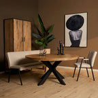 Eetkamertafel Dakota | Rond | Massief mango licht