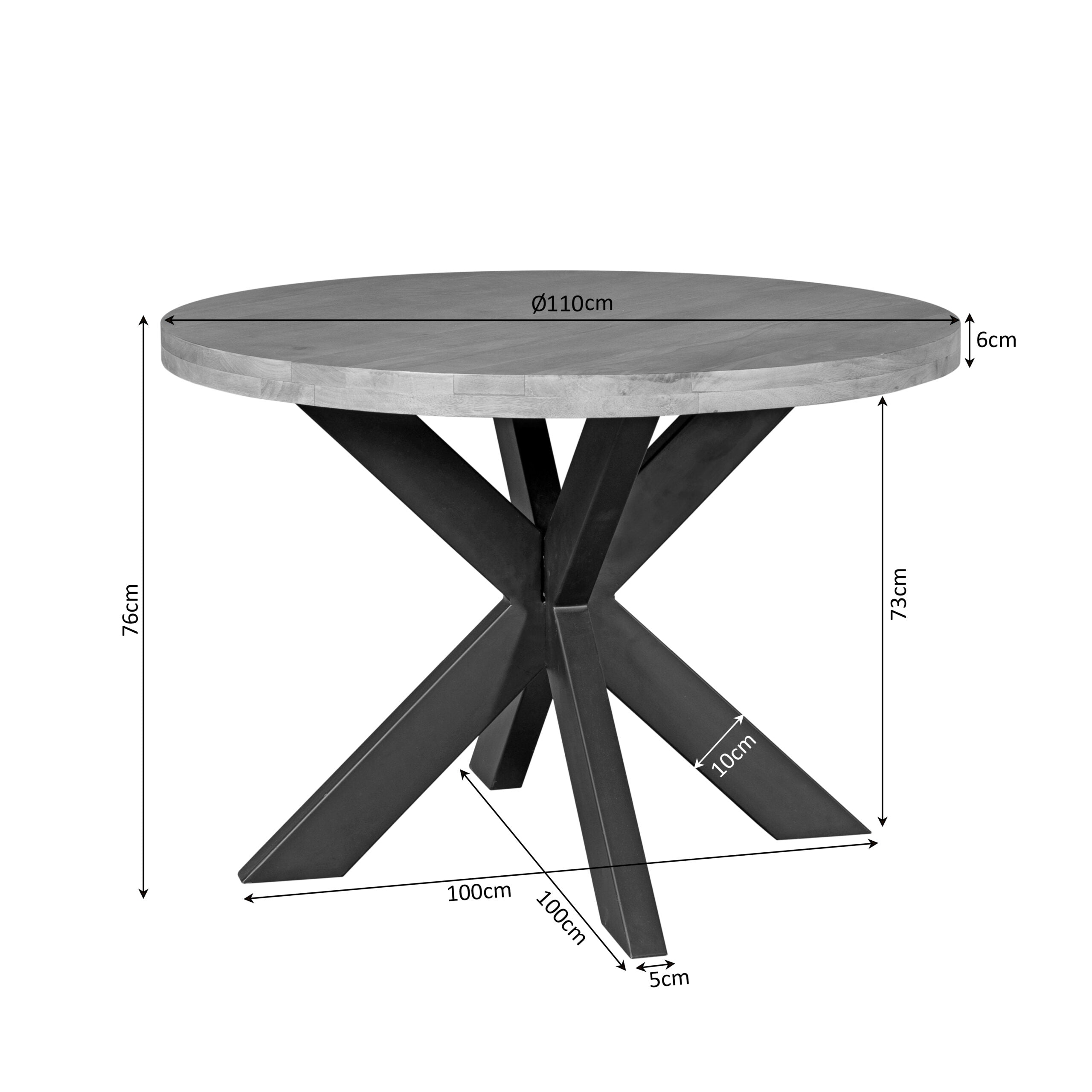 Eettafel Dakota | Rond | Massief mango naturel
