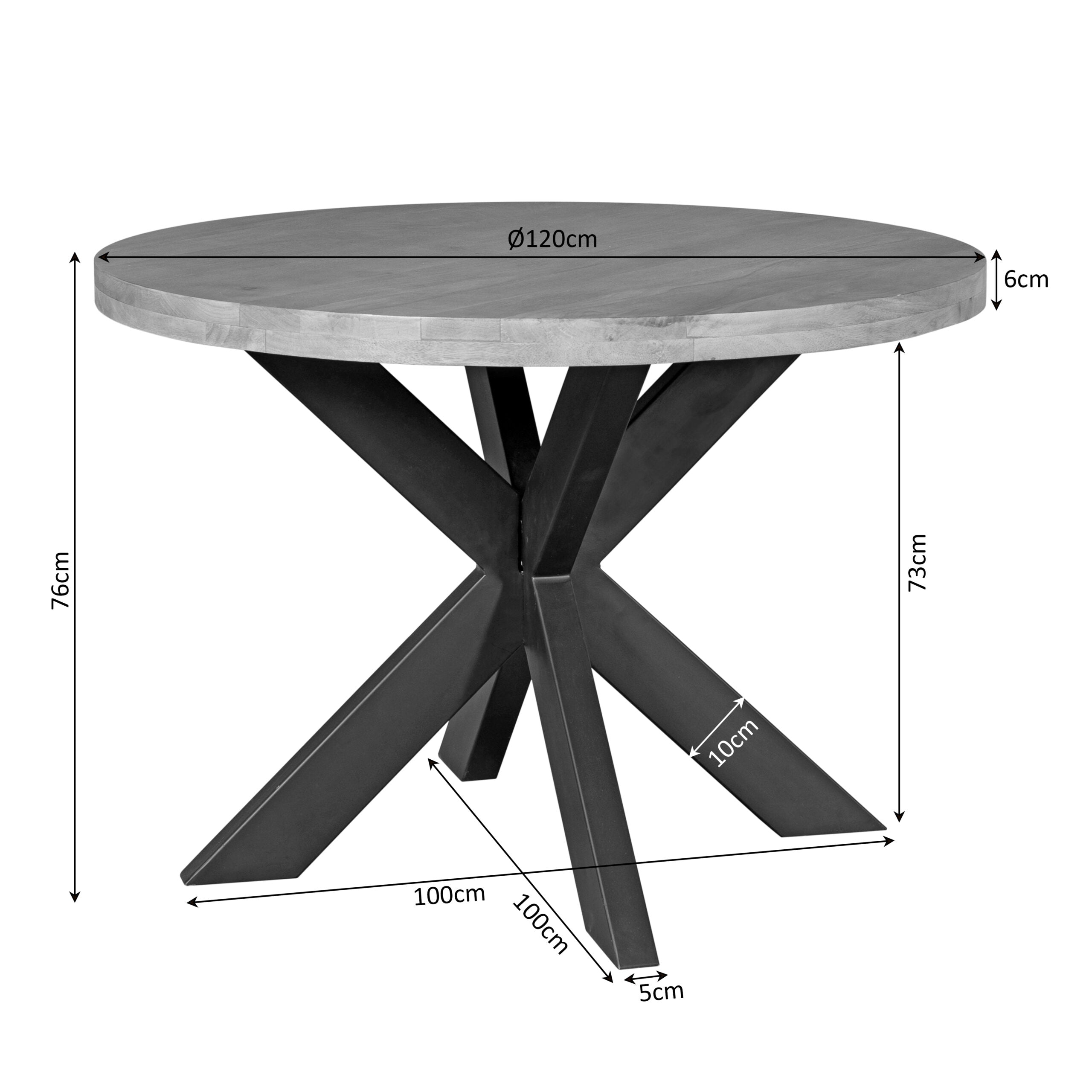 Eetkamertafel Dakota | Rond | Massief mango licht