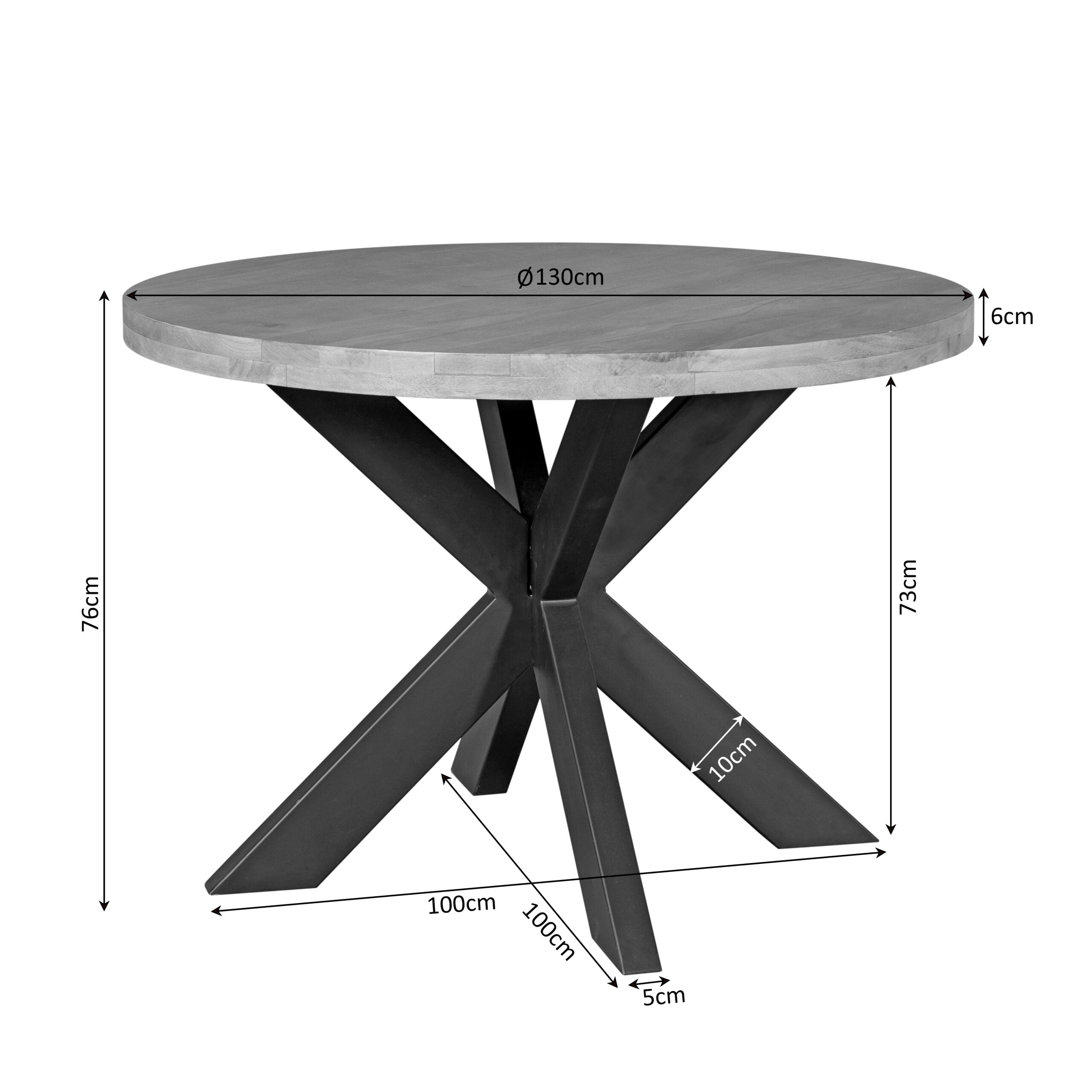 Eettafel Dakota | Rond | Massief mango licht