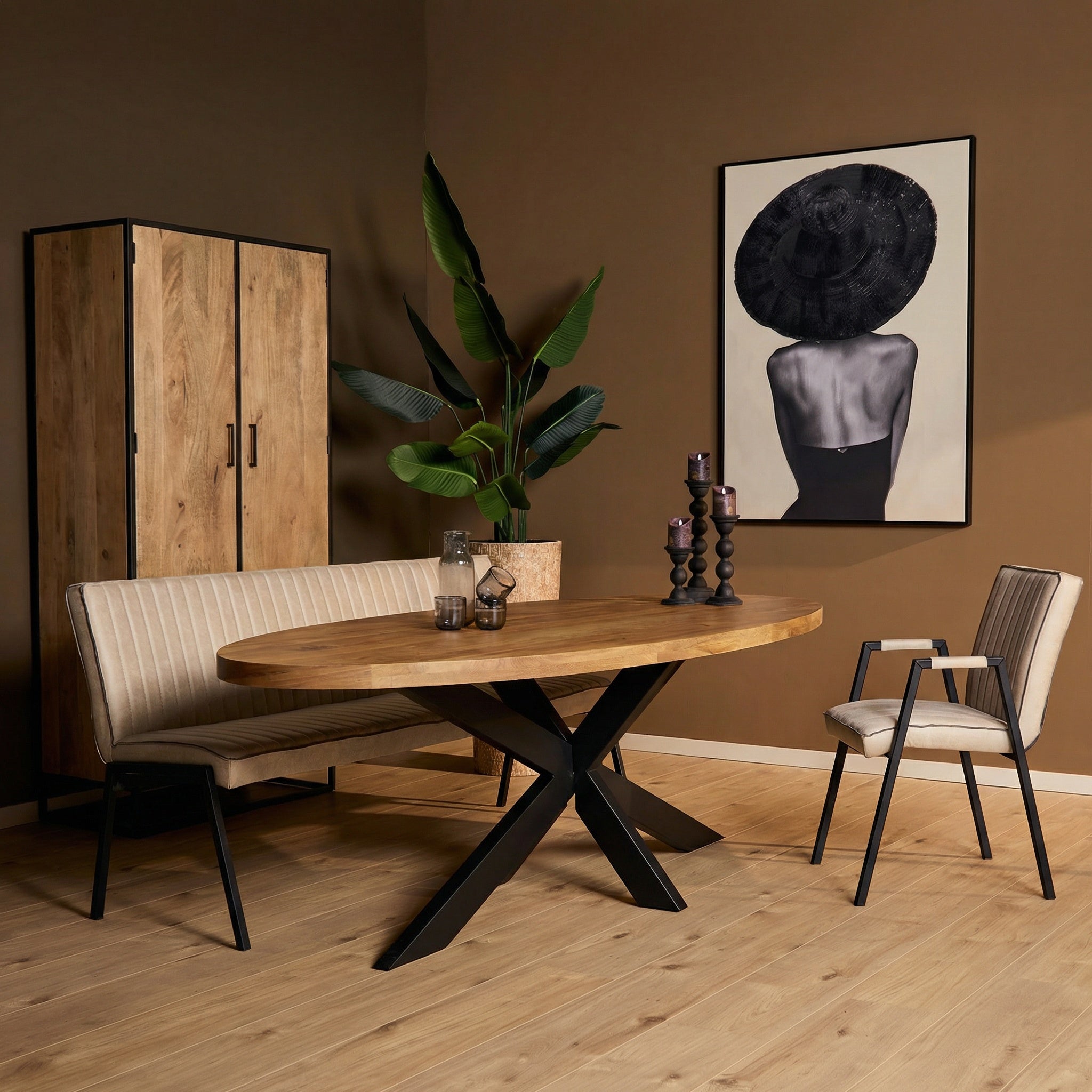 Eetkamertafel Dakota | Ovaal | Massief mango naturel