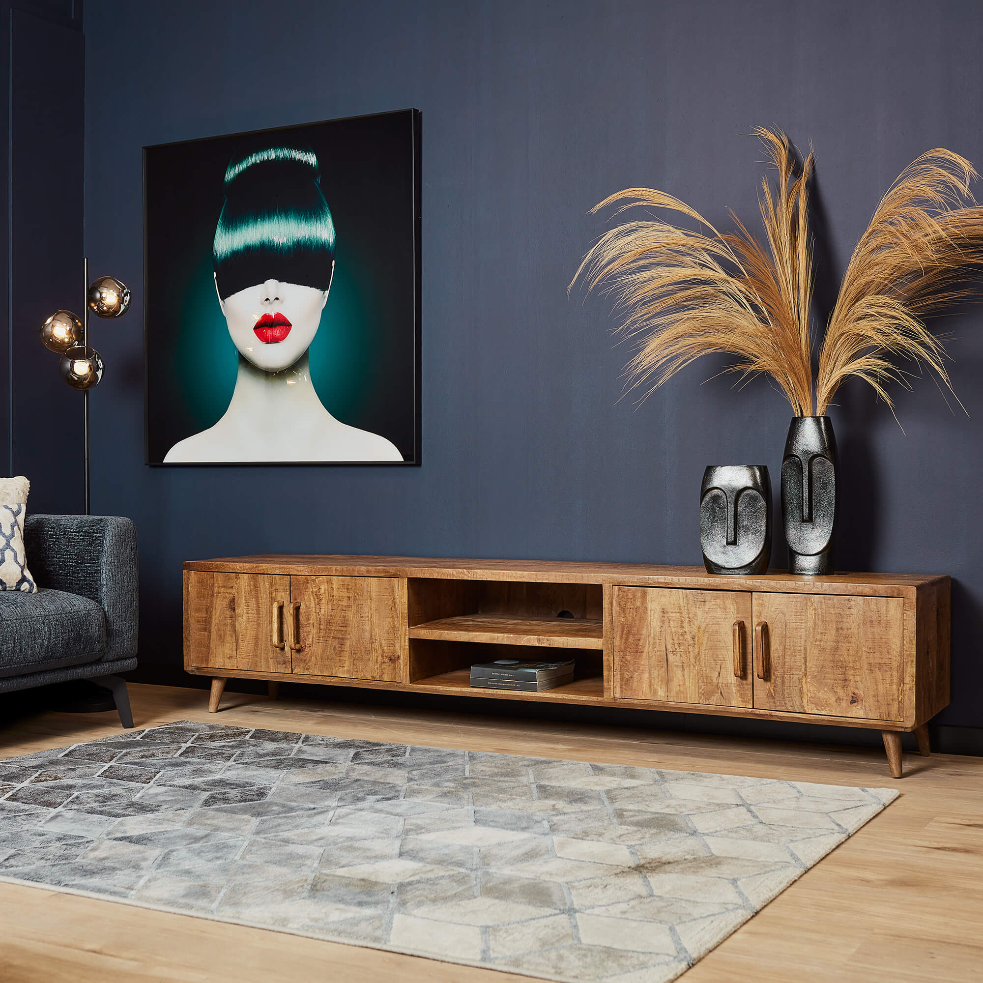 Tv meubel Omaha | Mangohout | 240 cm