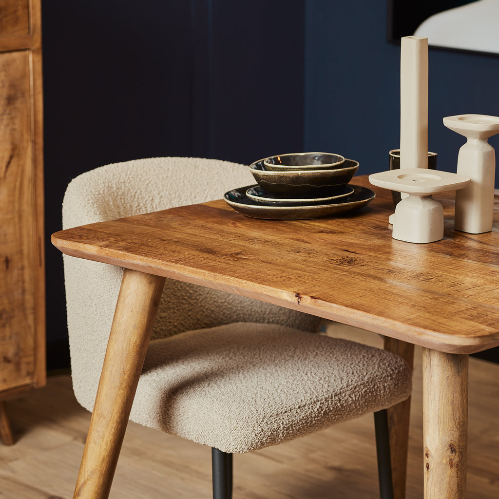 Eettafel Omaha | Ingelegd | Mangohout 90x90