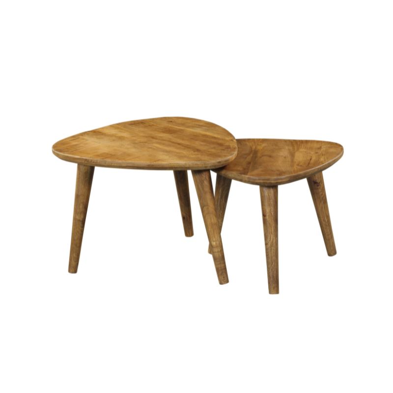 Salontafel Omaha | Set van 2 | Mangohout Driehoek