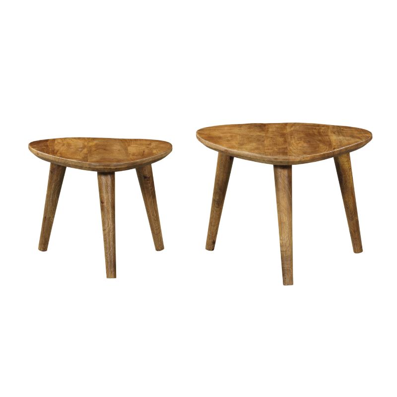 Salontafel Omaha | Set van 2 | Mangohout Driehoek