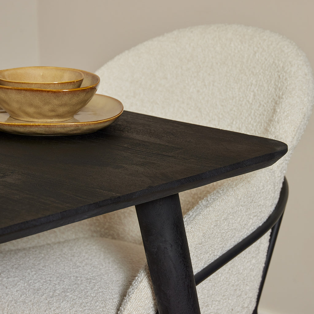 Eettafel Omaha | Zwarte inleg | Massief mangohout