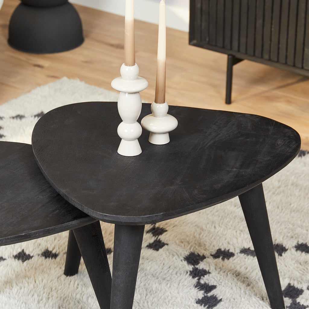 Salontafel Omaha Black | Set van 2 | Mangohout