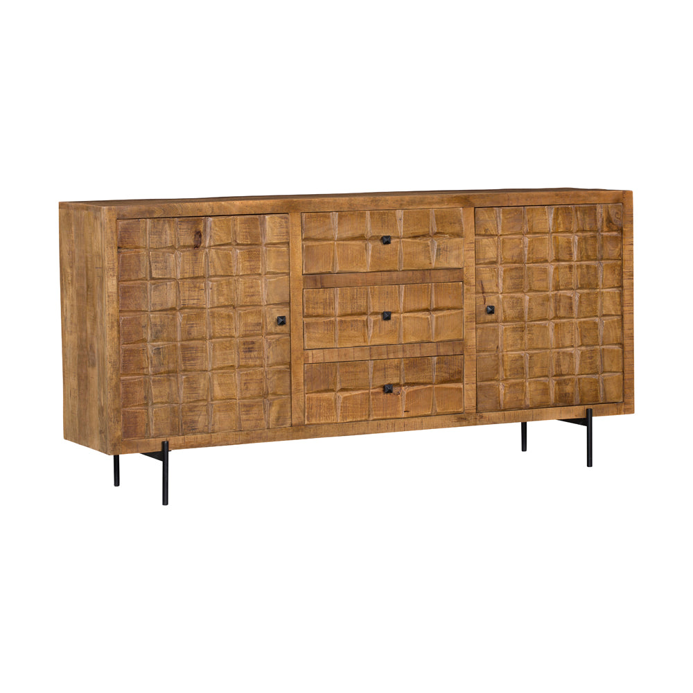 Dressoir Brandy | Mangohout | 2 Deuren, 3 Lades