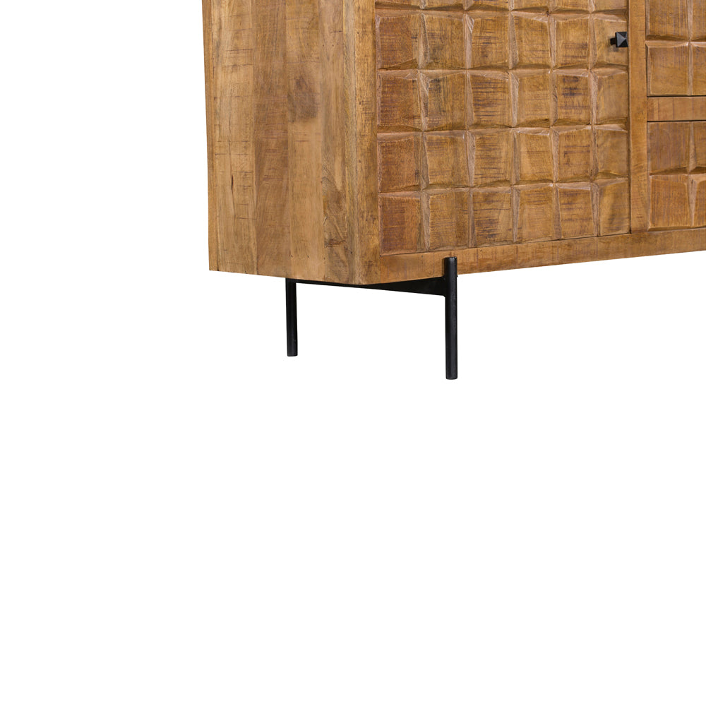 Dressoir Brandy | Mangohout | 2 Deuren, 3 Lades