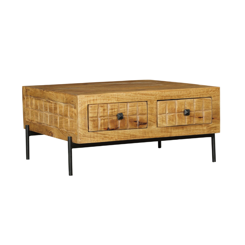 Salontafel Brandy | 4 Lades | Mango & Metaal