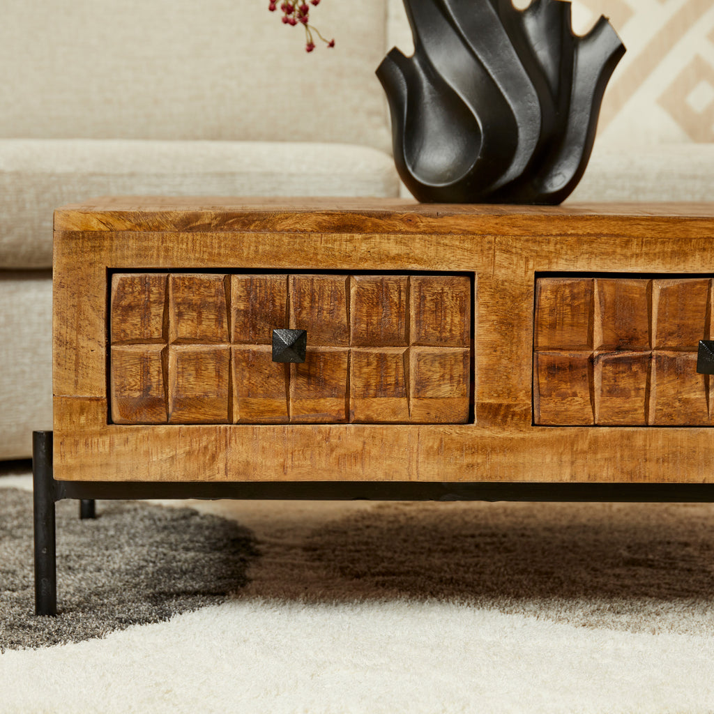 Salontafel Brandy | 4 Lades | Mango & Metaal