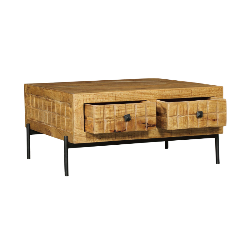 Salontafel Brandy | 4 Lades | Mango & Metaal