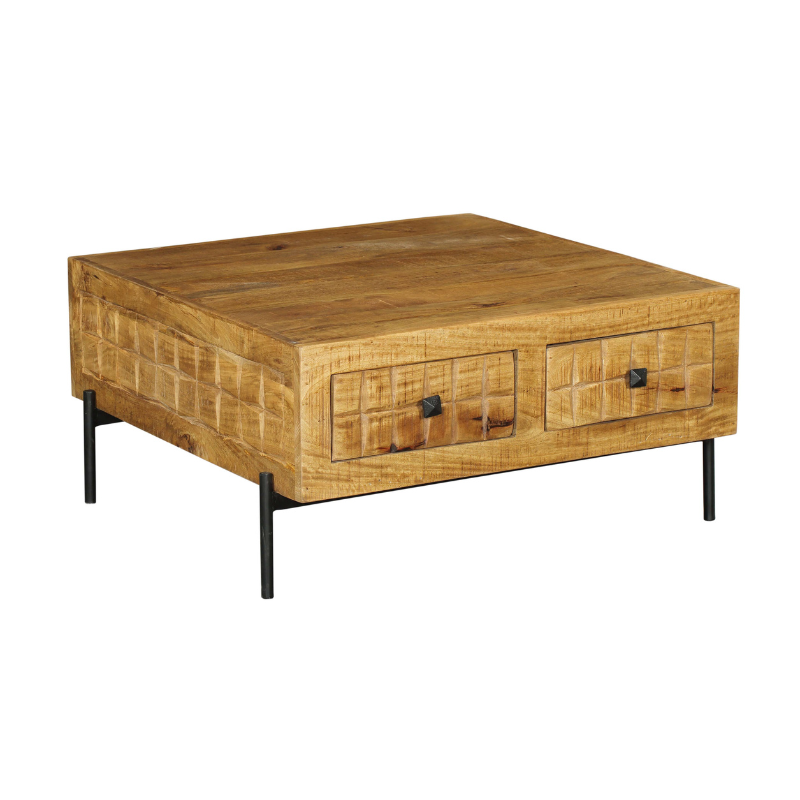 Salontafel Brandy | 4 Lades | Mango & Metaal