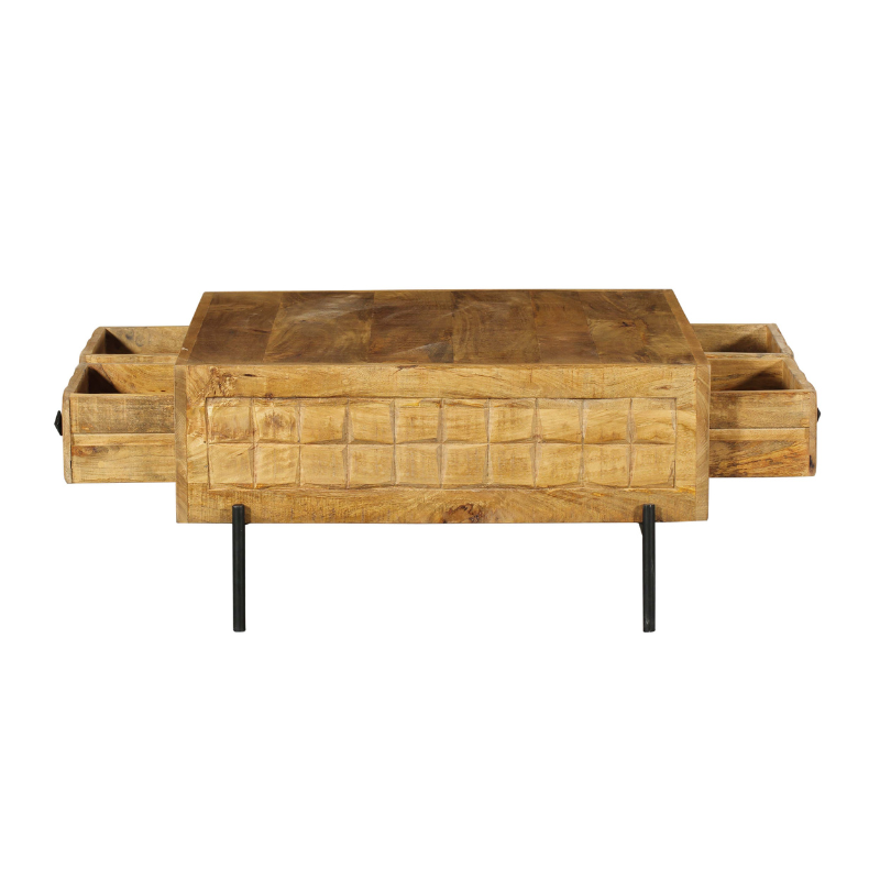Salontafel Brandy | 4 Lades | Mango & Metaal