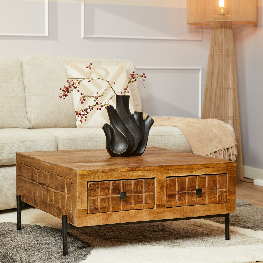 Salontafel Brandy | 4 Lades | Mango & Metaal