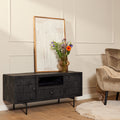 Tv meubel Brandy Black | Mangohout | Zwart patroon
