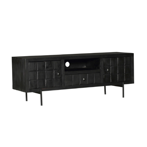 Tv meubel Brandy Black | Mangohout | 150 cm