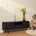 Tv meubel Brandy Black | Mangohout | 150 cm