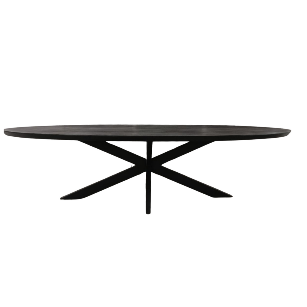 Eettafel Ovaal Brandy Black | Massief mango | Zwart
