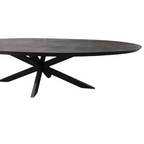 Eettafel Ovaal Brandy Black | Massief mango | Zwart