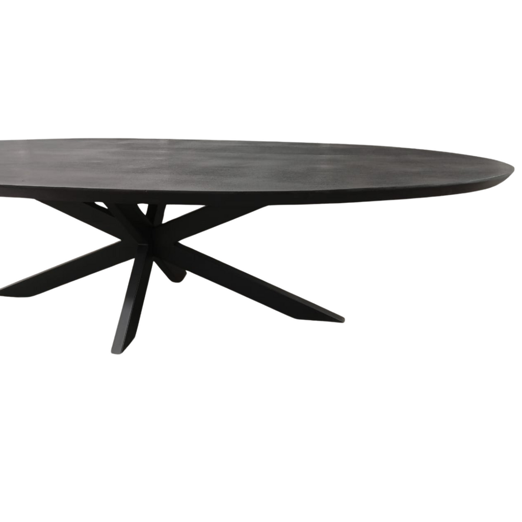 Eetkamertafel Brandy Black | Ovaal | Massief mango