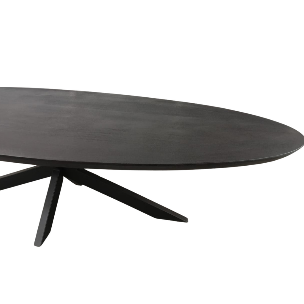 Eetkamertafel Brandy Black | Ovaal | Massief mango