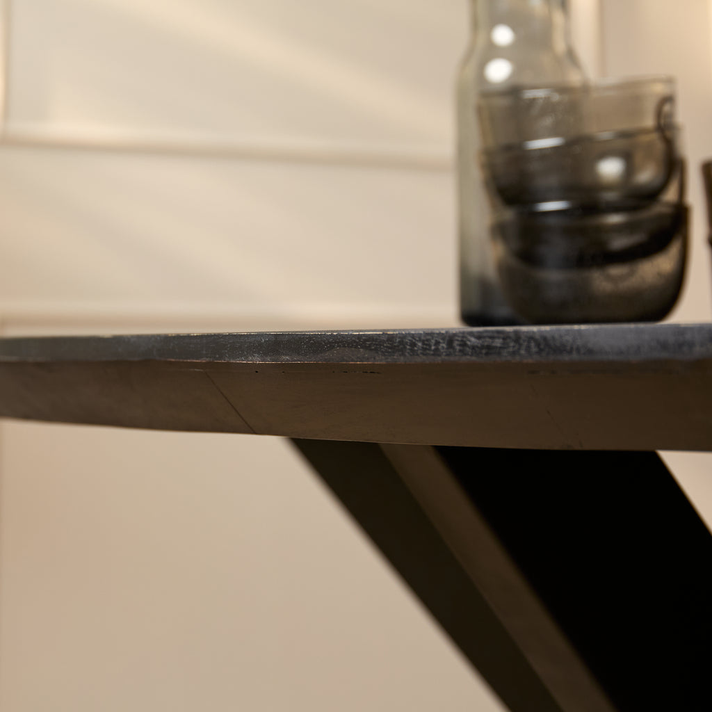 Eettafel Ovaal Brandy Black | Massief mango | Zwart