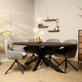 Eettafel Brandy Zwart | 210 cm | Ovaal