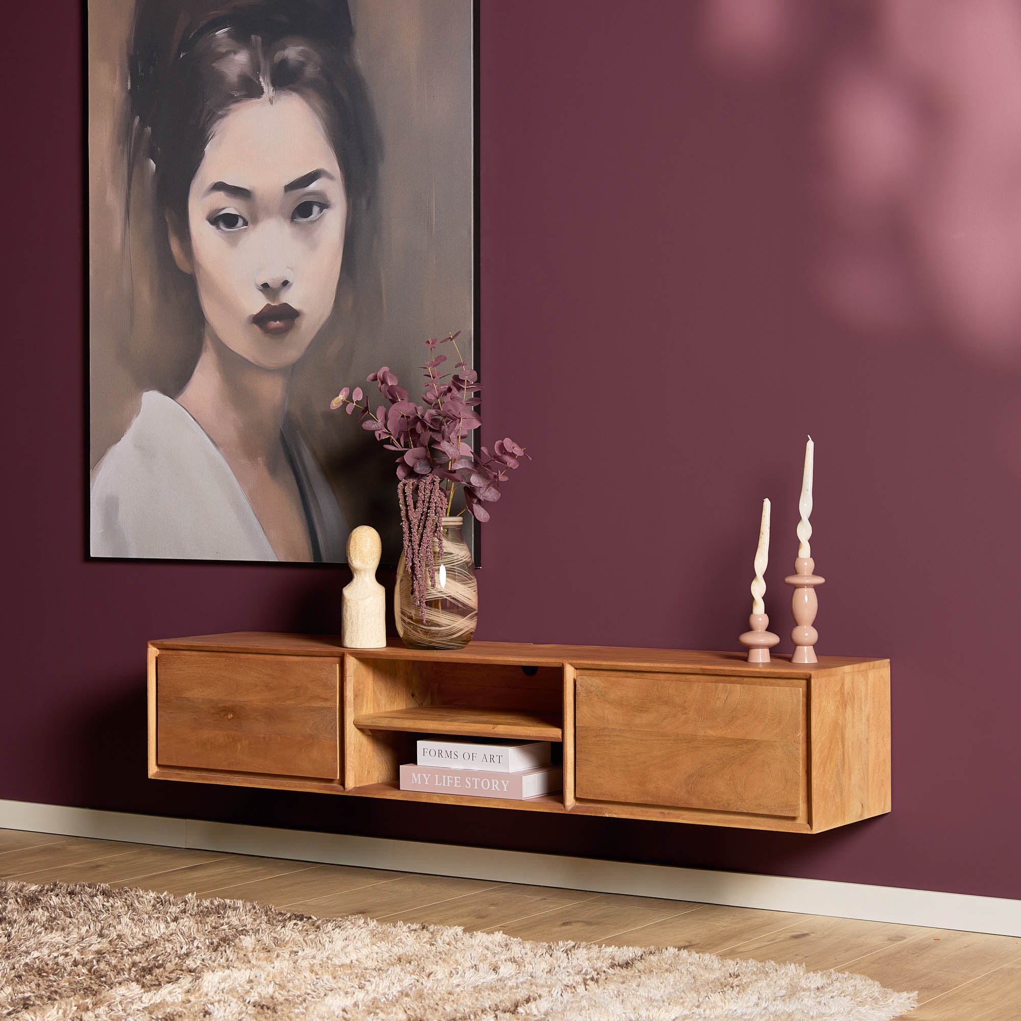 TV-meubel Zwevend | Ambiance | Mango naturel