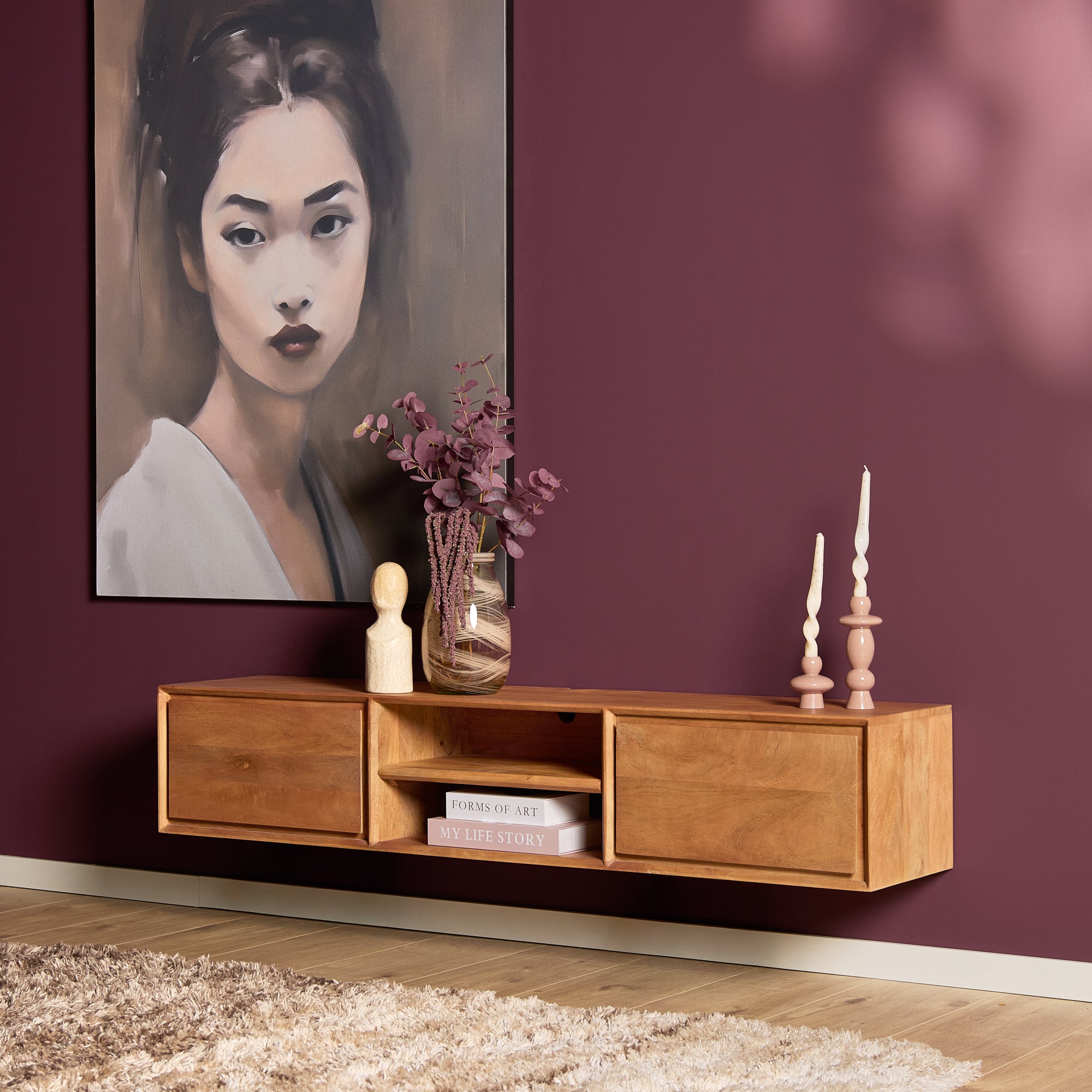 TV-Meubel Zwevend | Ambiance | Mangohout naturel