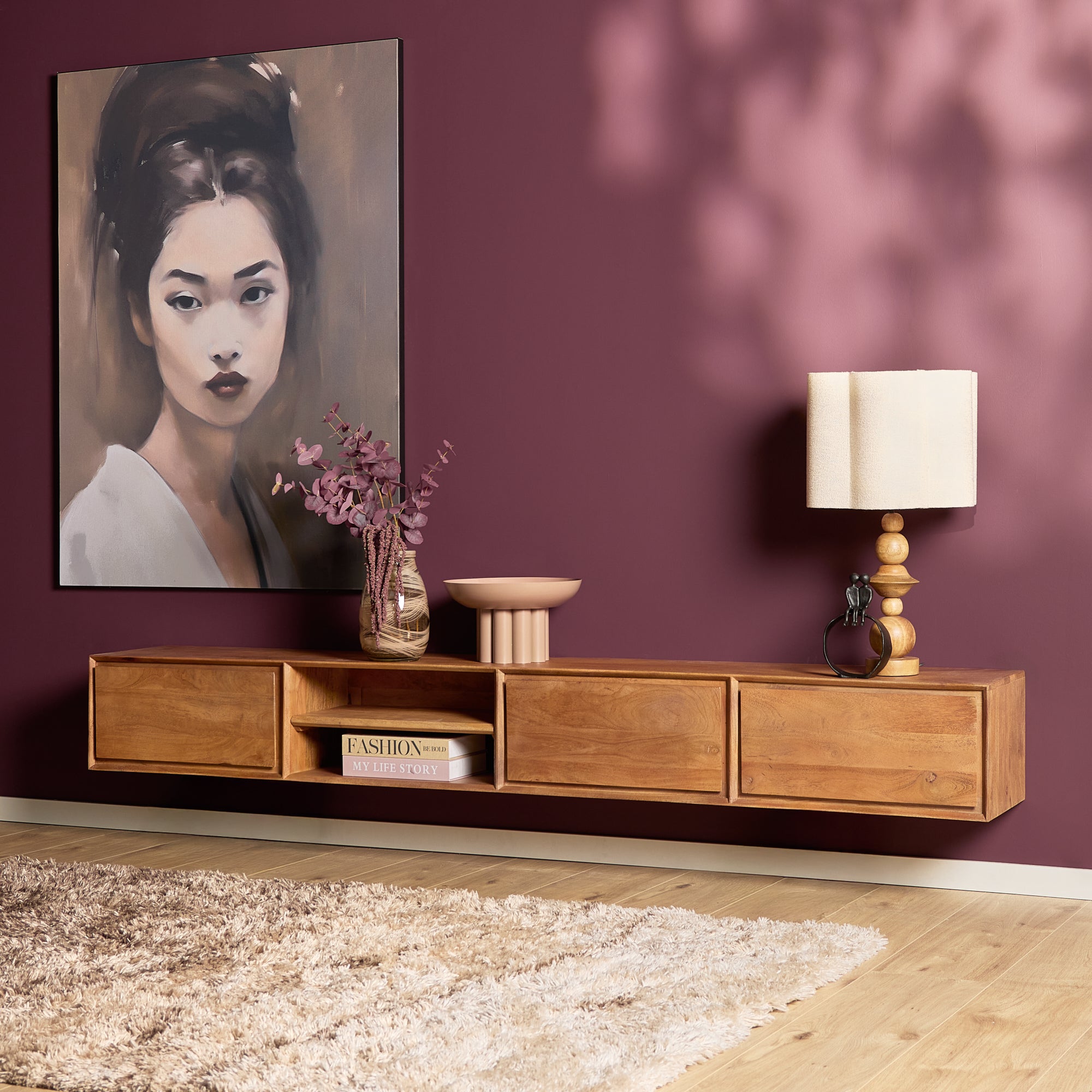 TV-Meubel Zwevend | Ambiance | Mangohout naturel