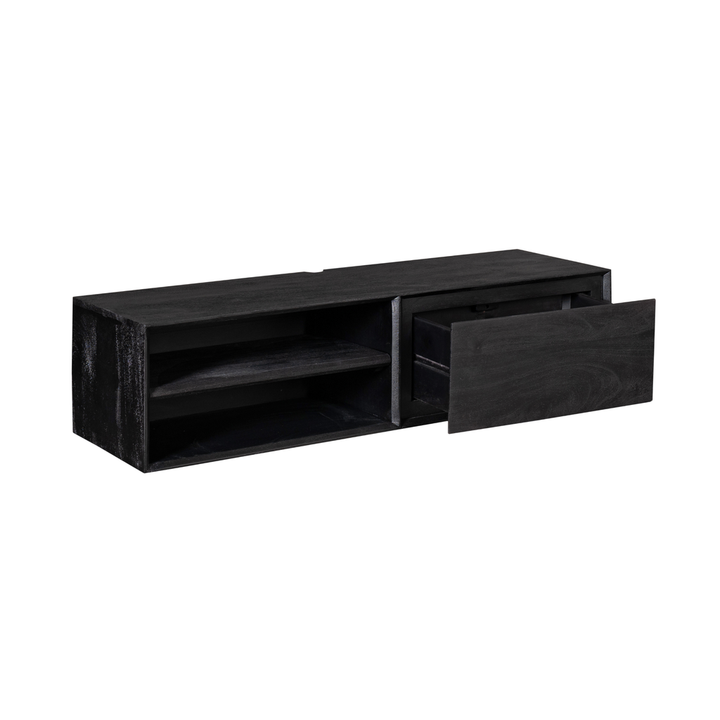 Tv-meubel Ambiance | Zwevend | Mangohout Zwart