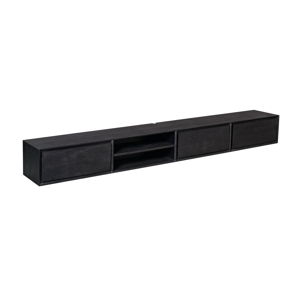 Zwevend tv-meubel Ambiance Zwart | 280 cm
