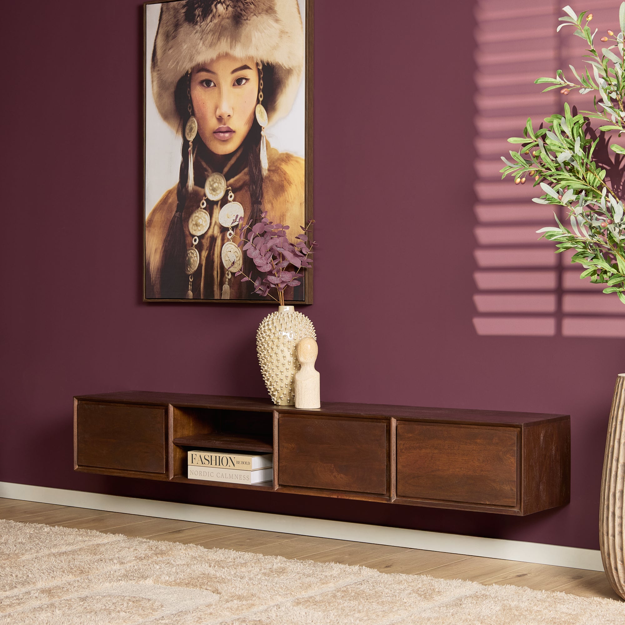 TV-Meubel Zwevend | Ambiance | Mangohout naturel