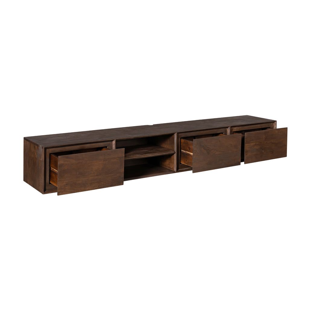 Zwevend tv-meubel Ambiance Bruin | 200 cm