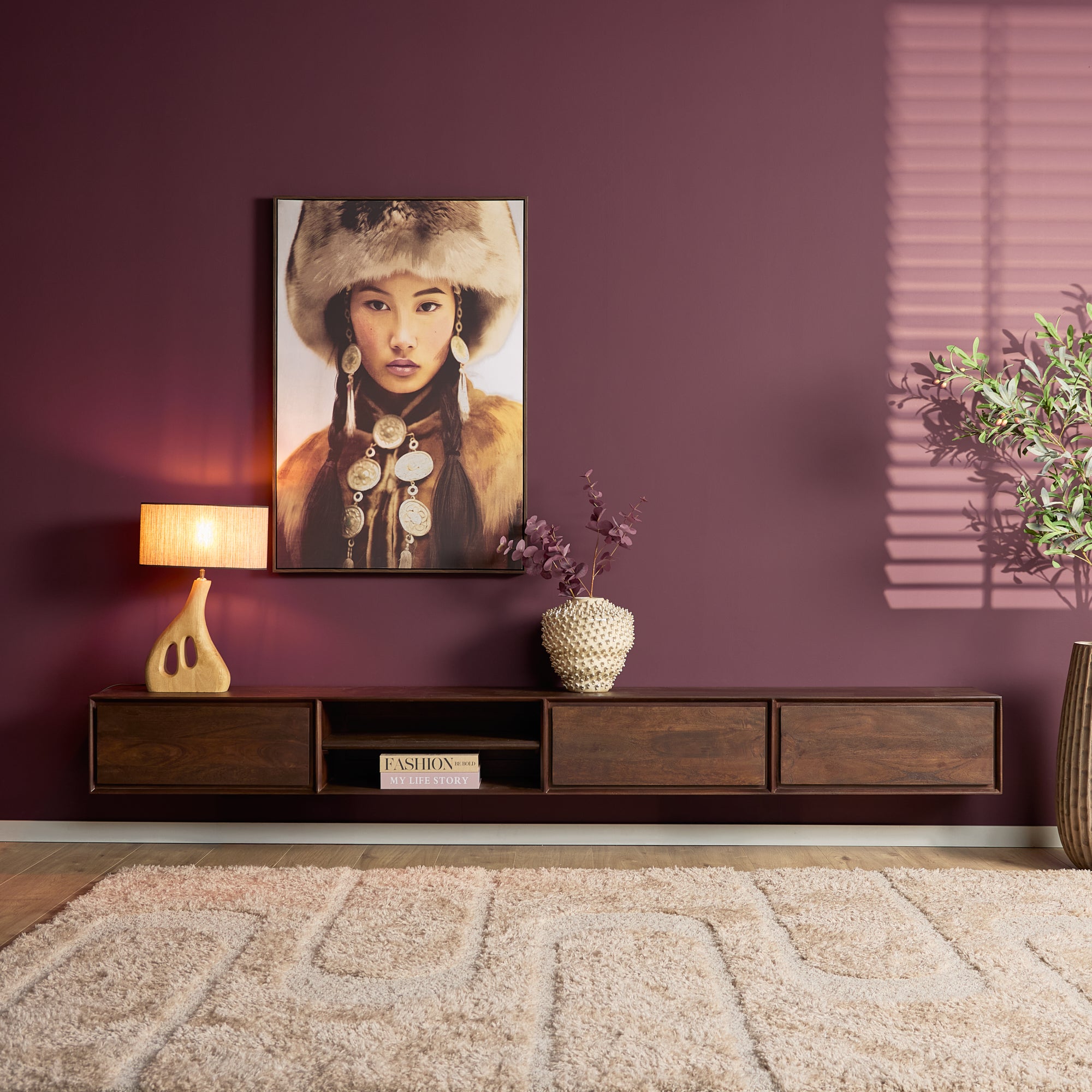 TV-Meubel Zwevend | Ambiance | Mangohout naturel