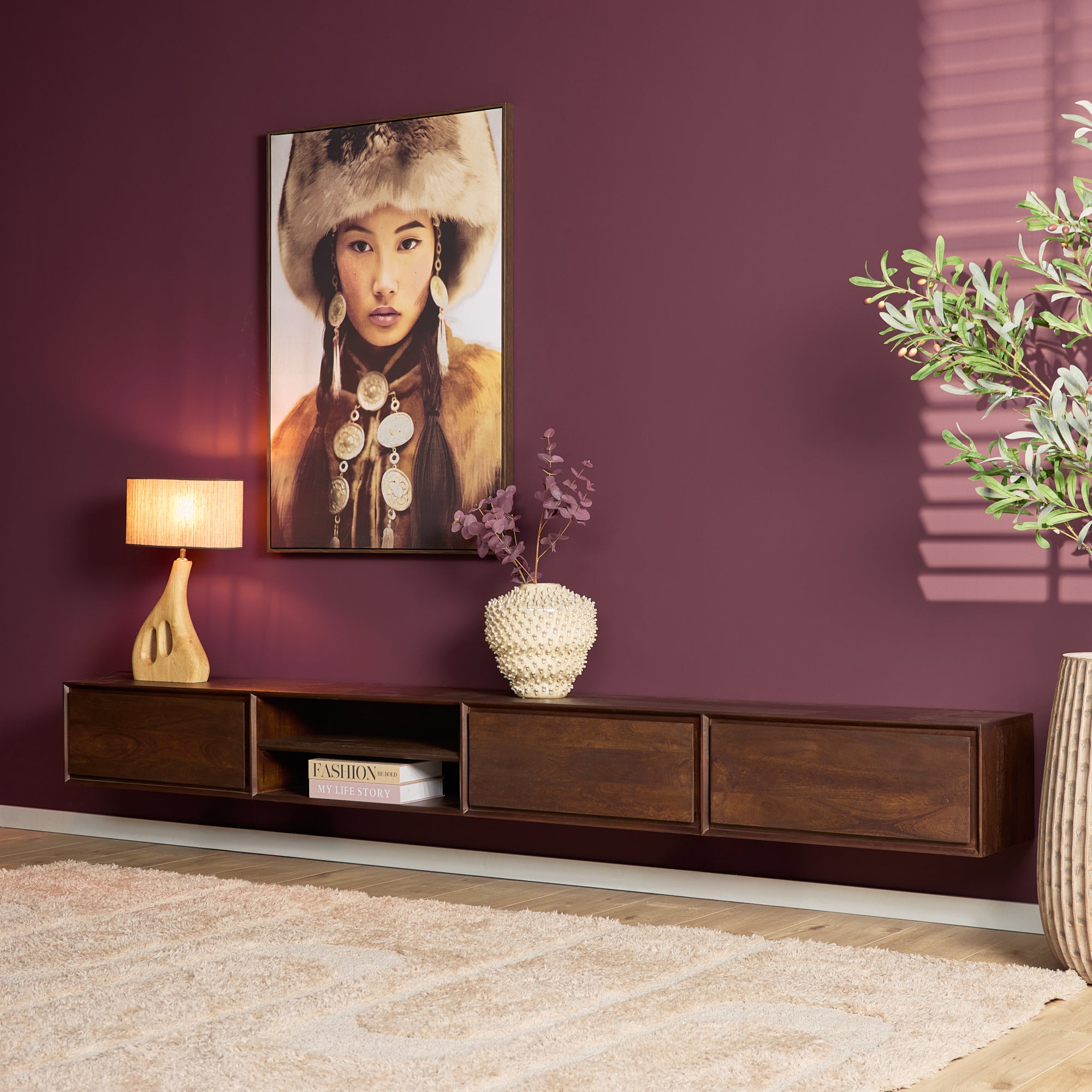 TV-Meubel Zwevend | Ambiance | Mangohout naturel