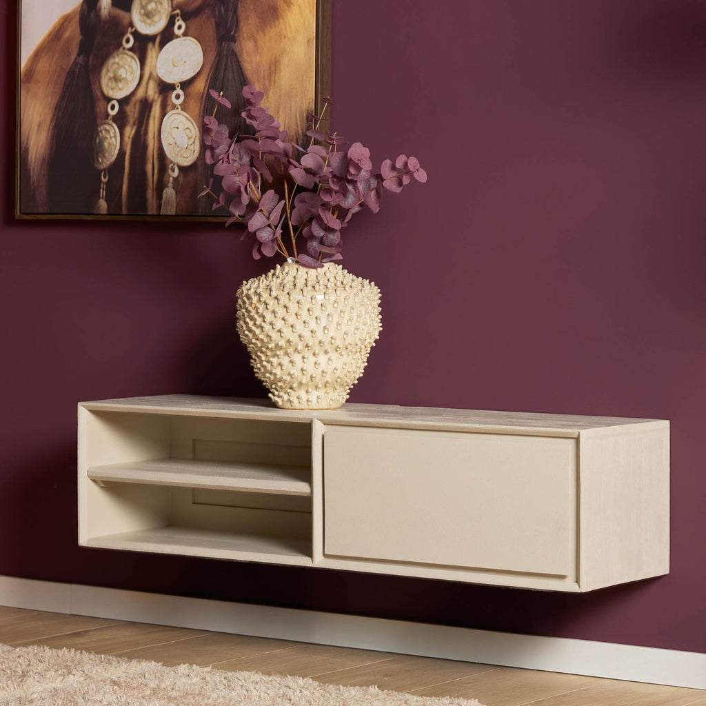 Tv-meubel Ambiance Sand | Zwevend | Mangohout 120 cm