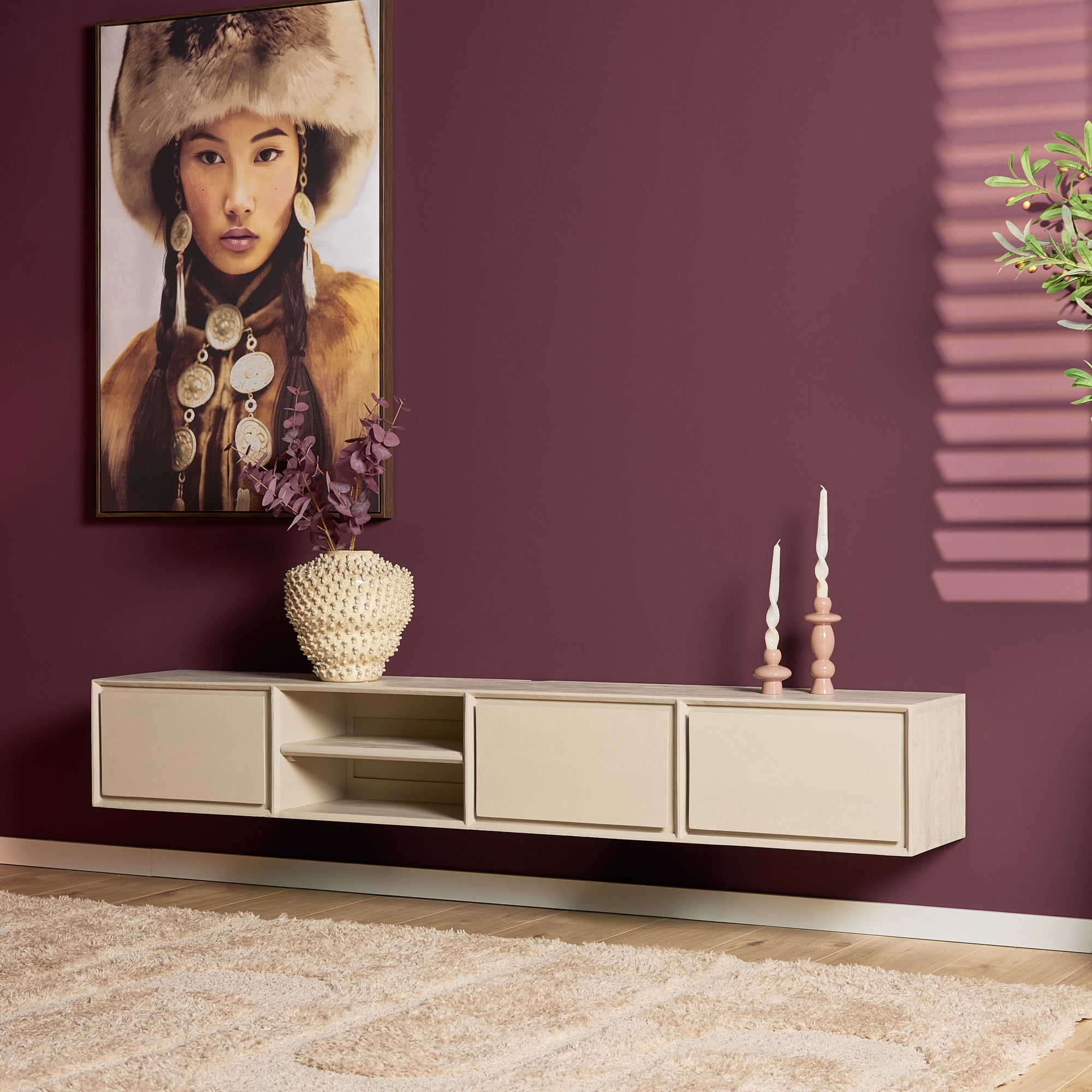 TV-Meubel Zwevend | Ambiance | Mangohout naturel