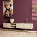 TV-meubel Ambiance Sand | Zwevend | Mangohout 200 cm