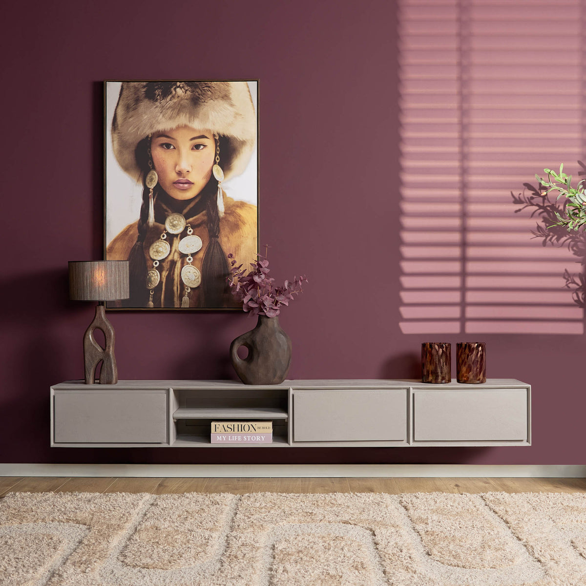 Zwevend tv meubel Ambiance Taupe | 240 cm