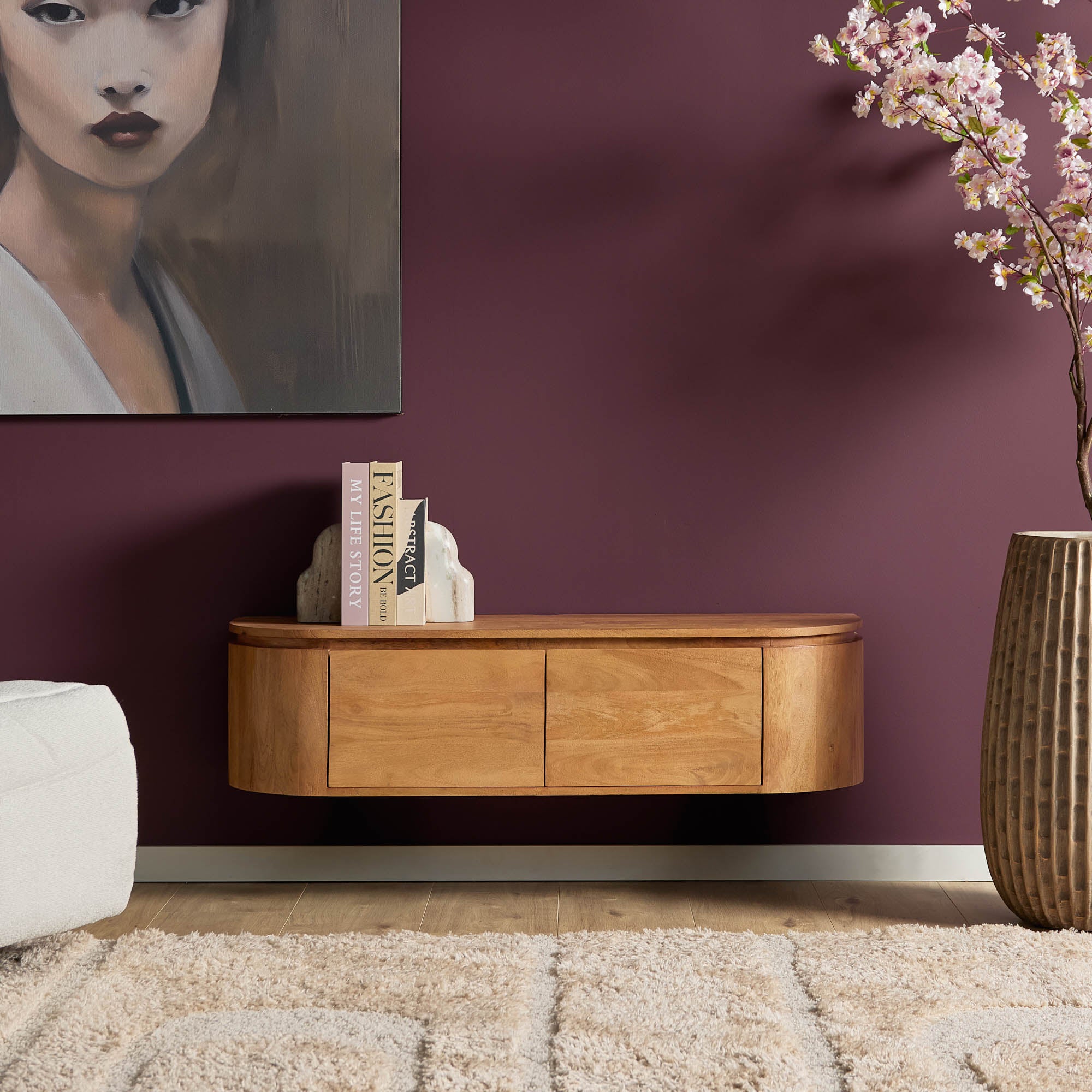 Tv-meubel Excellent | Zwevend | Mangohout naturel
