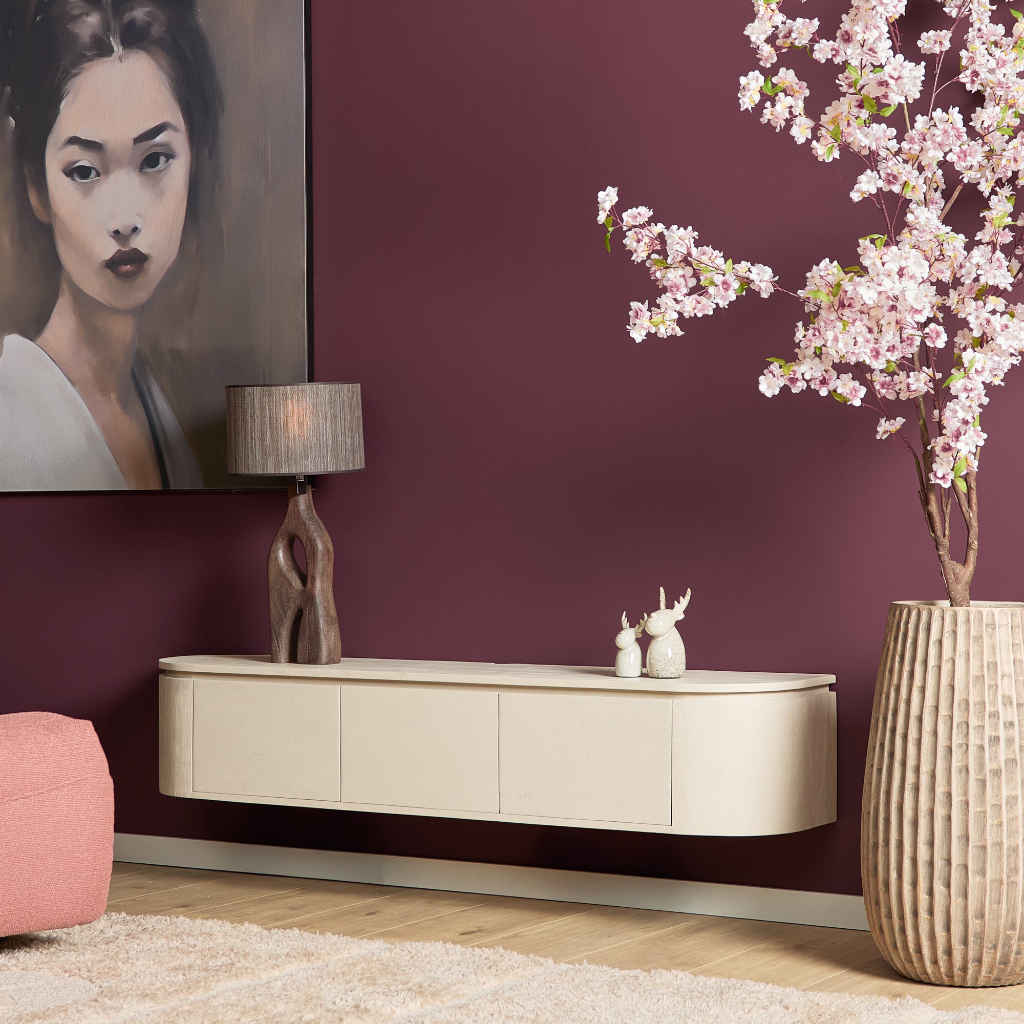 TV-Meubel Zwevend | Ambiance | Mangohout naturel