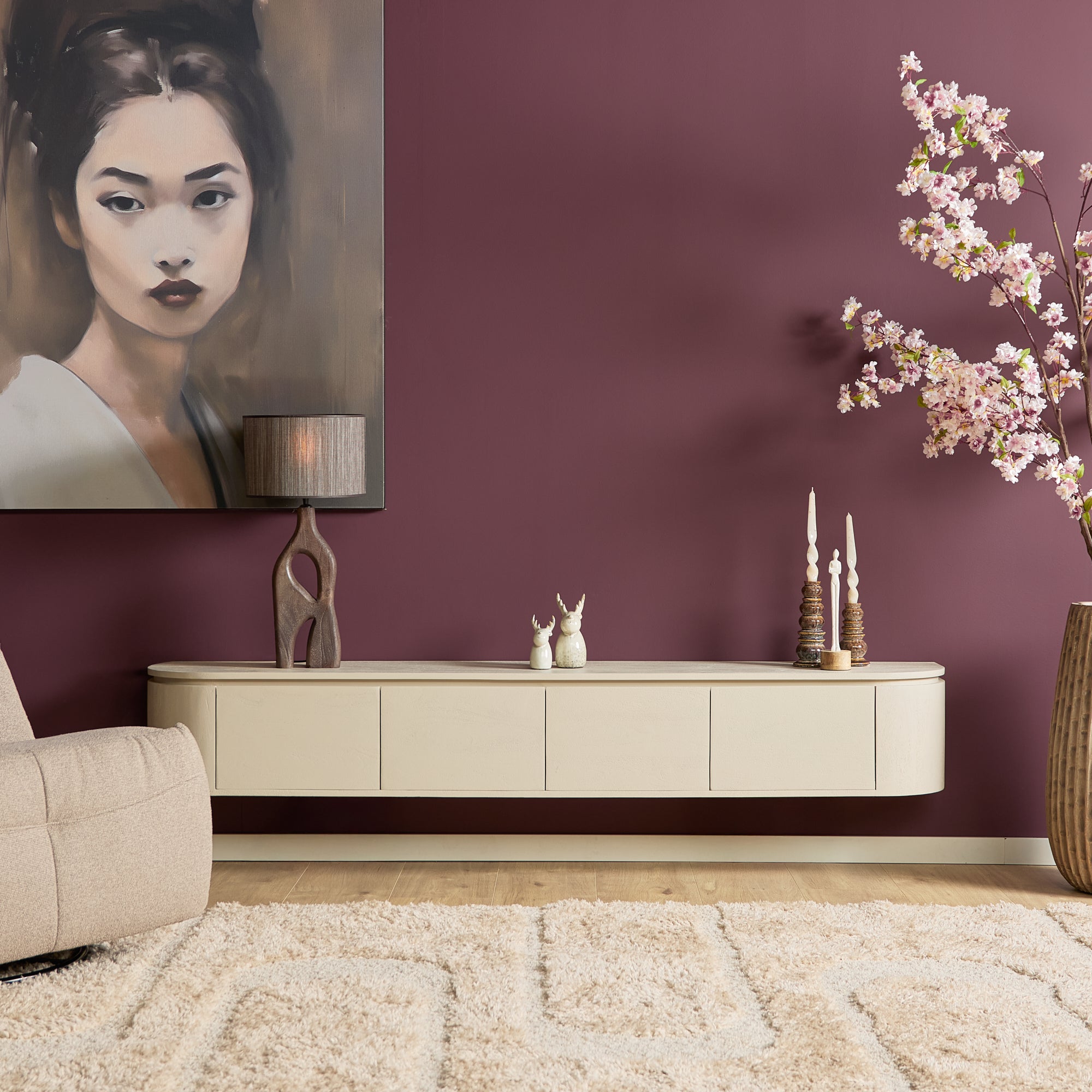 TV-Meubel Zwevend | Ambiance | Mangohout naturel