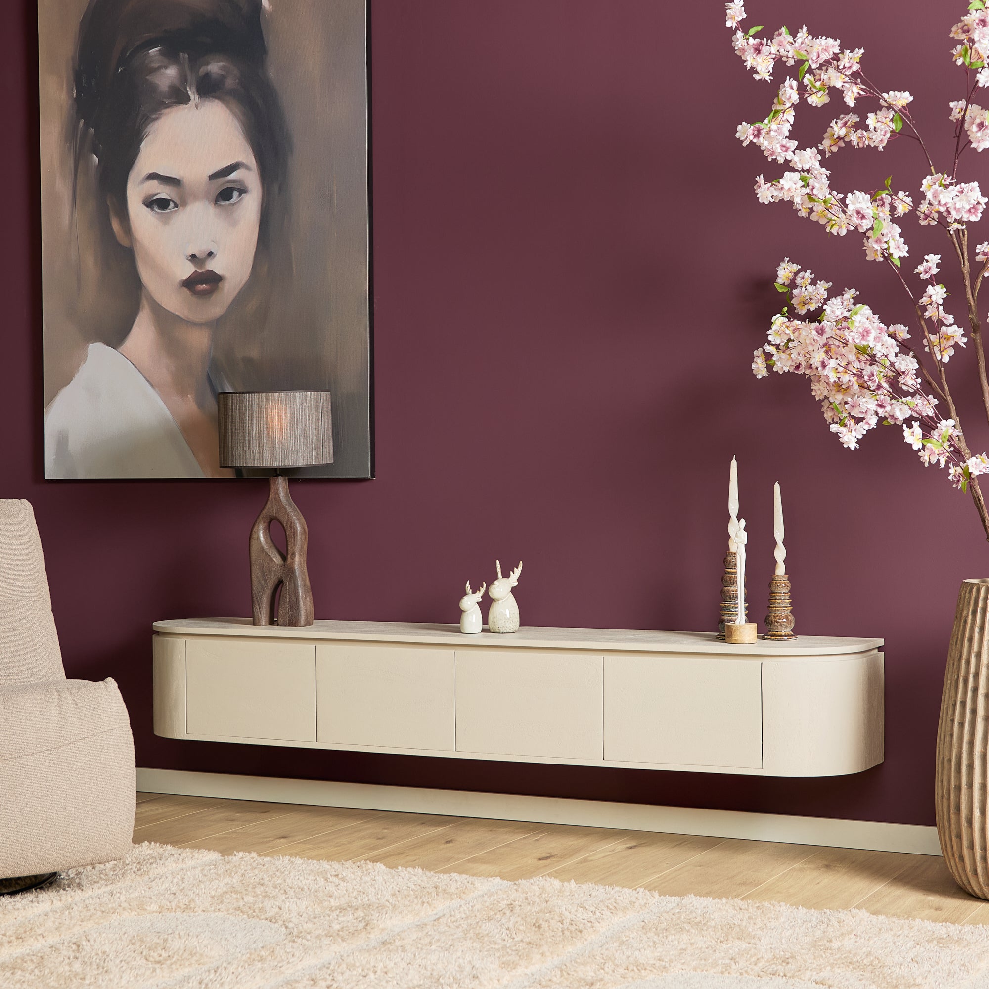 TV-Meubel Zwevend | Ambiance | Mangohout naturel