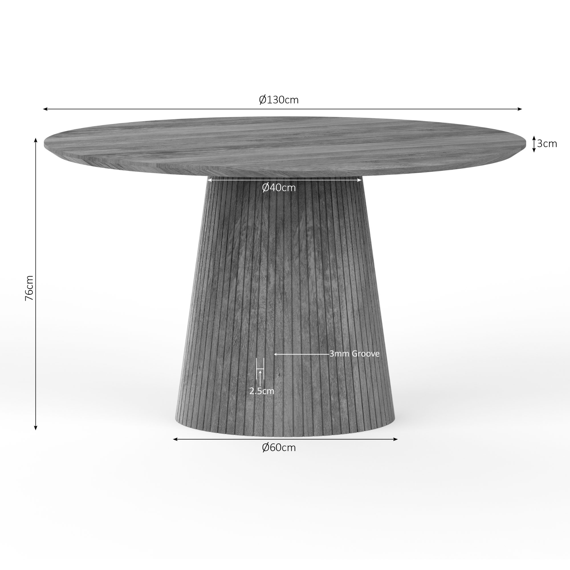 Eettafel Solana | Rond | Mangohout naturel