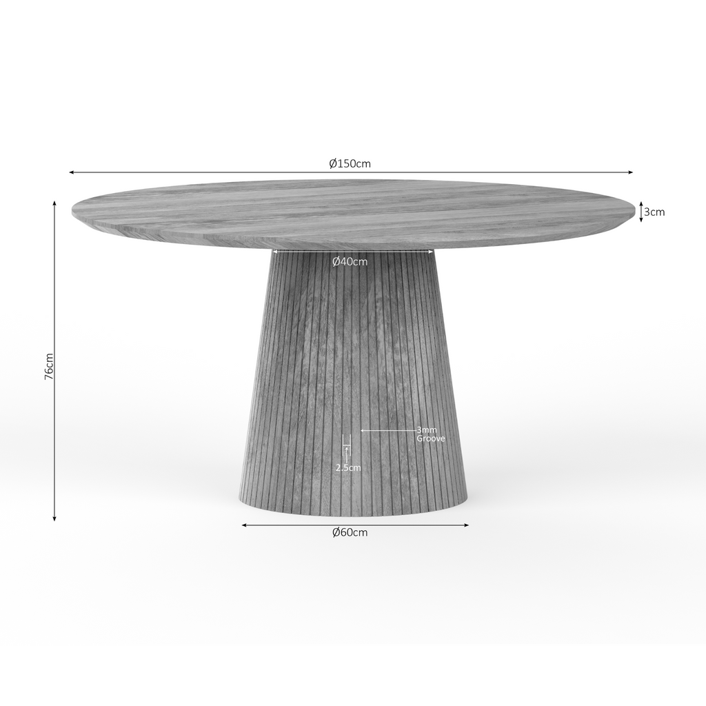 Eettafel Solana | Rond | Massief mangohout naturel