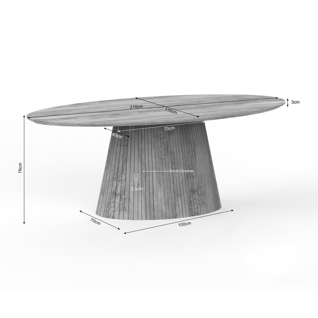 Eettafel Solana | Ovaal | Mangohout naturel